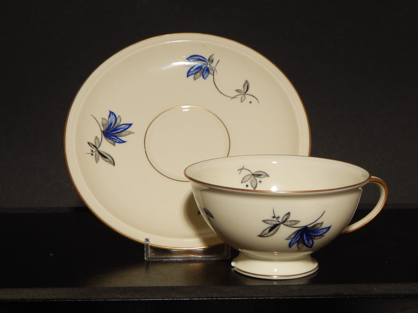 ANTICA PREZIOSA TAZZA TE' PORCELLANA ROSENTHAL WINIFRED FIORI BLU difetto