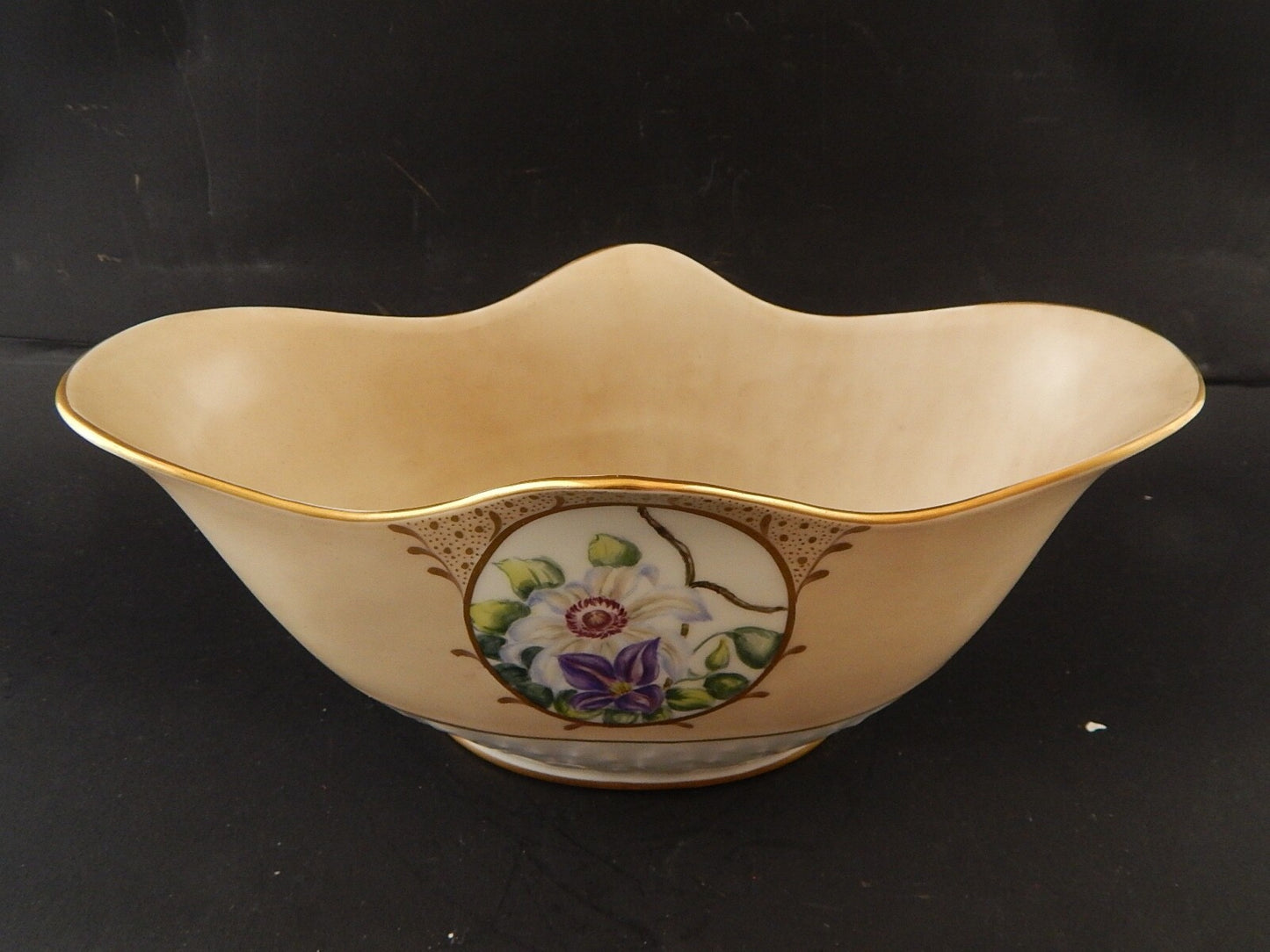 ANTICO CACHE POT VASO FIORIERA PORCELLANA DIPINTO A MANO MOTIVO FLOREALE