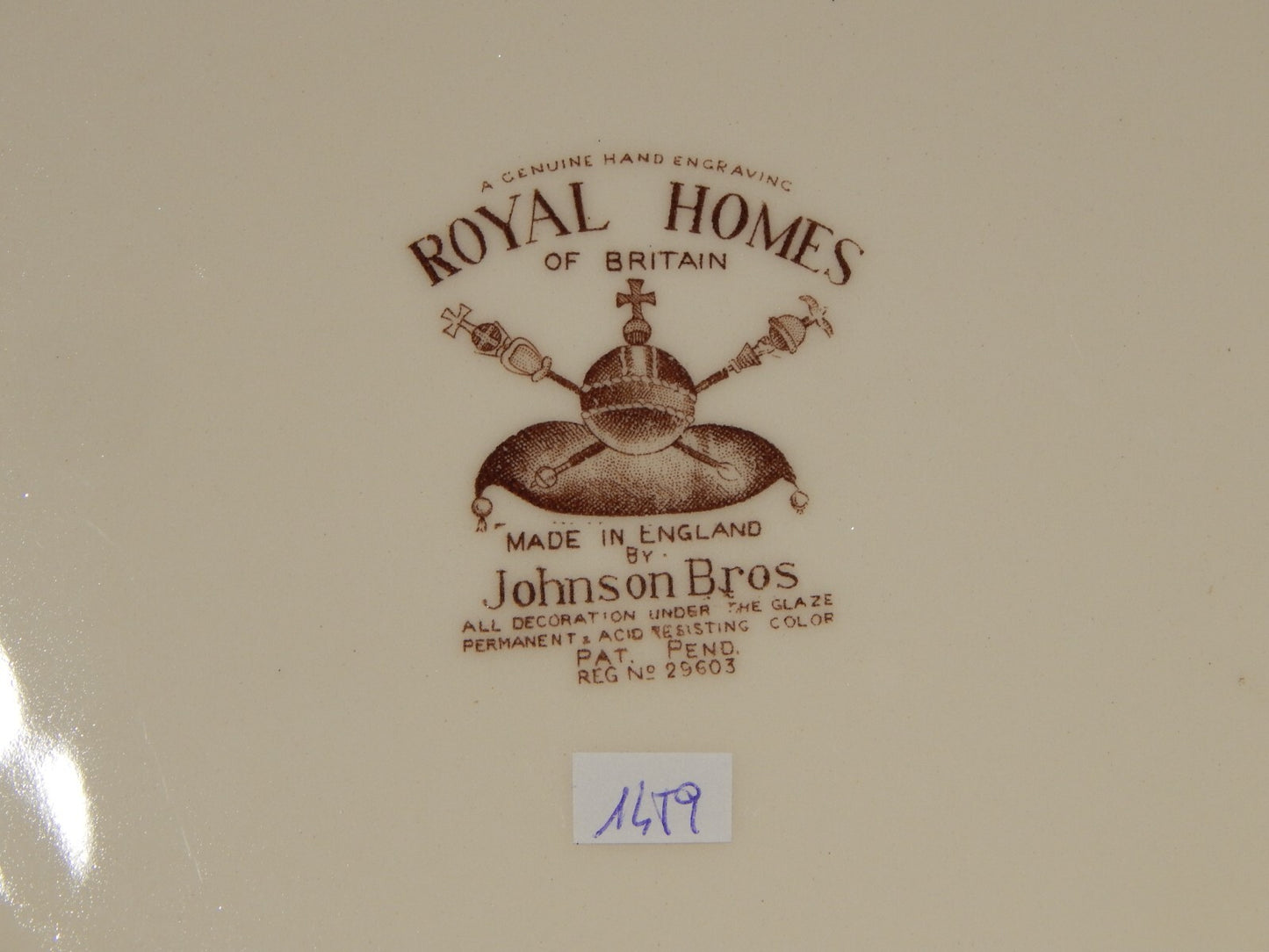 ANTICO VASSOIO ROTONDO PORCELLANA JOHNSON BROS ROYAL HOMES OF BRITAIN