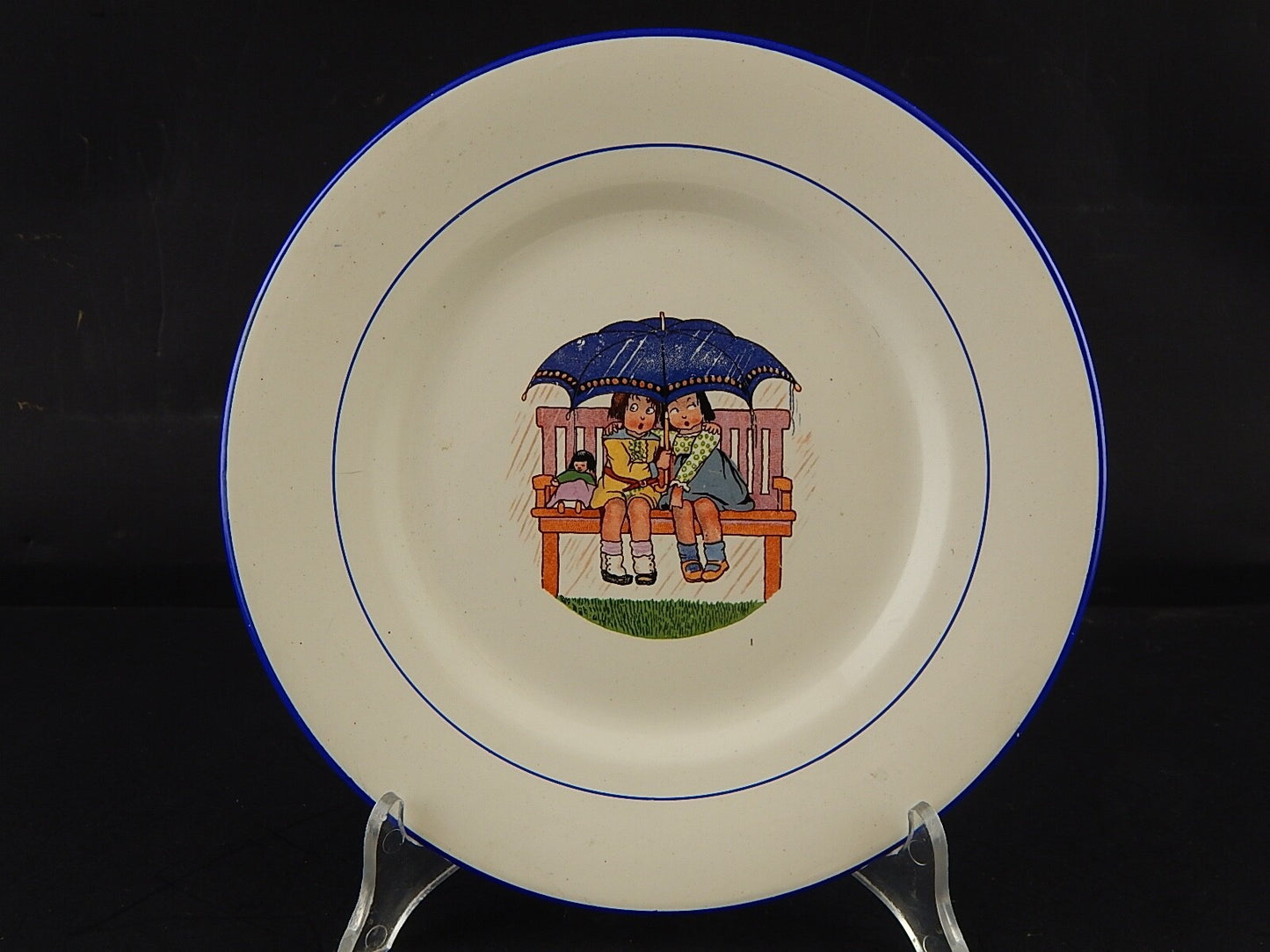 ANTICO RARO PIATTO COLLEZIONE INFANZIA CERAMICA FRANCESE E CHARBONNIER SALINS