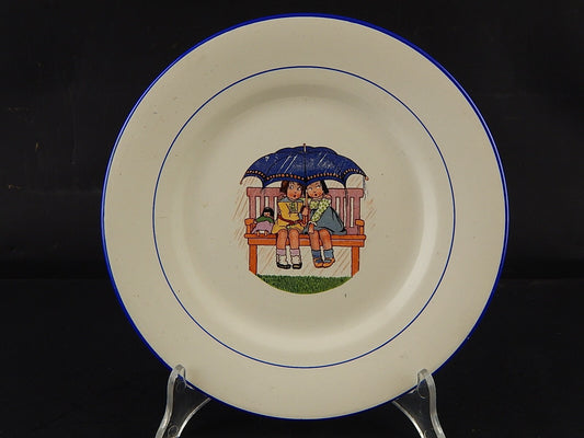 ANTICO RARO PIATTO COLLEZIONE INFANZIA CERAMICA FRANCESE E CHARBONNIER SALINS