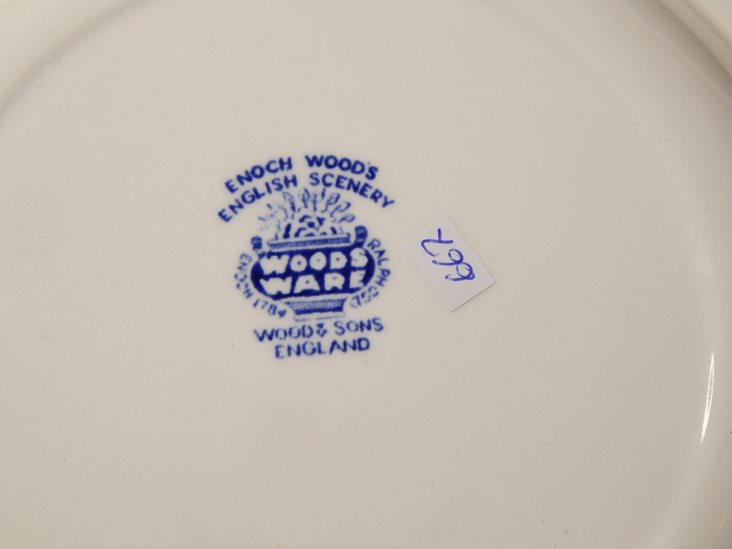 VINTAGE ENOCH WOOD'S ENGLISH SCENERY WOOD&SONS PIATTO FONDO SEMI PORCELLANA