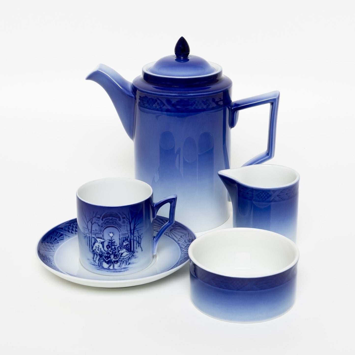 ROYAL COPENHAGEN PORCELLANA TEIERA CAFFETTIERA DI NATALE ORIGINALE CM 19