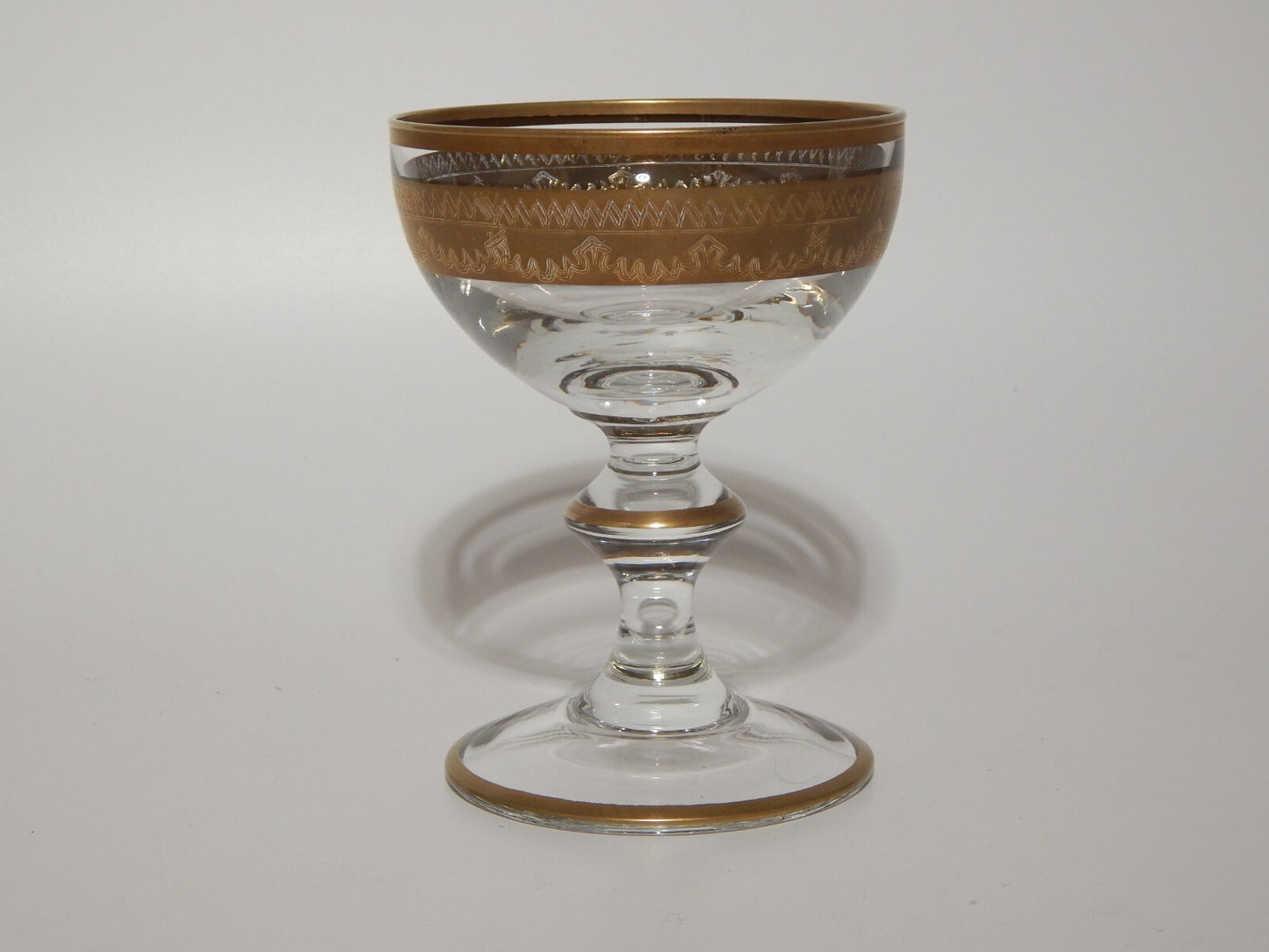 PREZIOSO STILE IMPERO CALICE COPPA CHAMPAGNE VETRO SOFFIATO MURANO VENEZIANO ORO