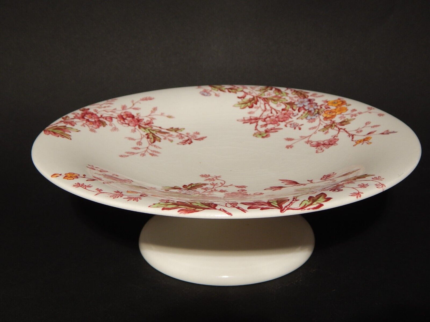 ANTICA ALZATA CENTROTAVOLA BOOTHS WASHINGTON SEMI-PORCELLANA INGLESE FIORI ROSA