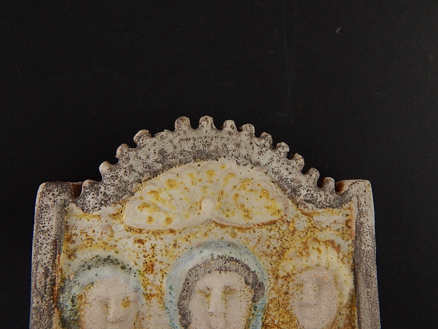 ARTE SACRA VINTAGE PREZIOSA ACQUASANTIERA CERAMICA MAIOLICA STUDIO POGGI FAENZA