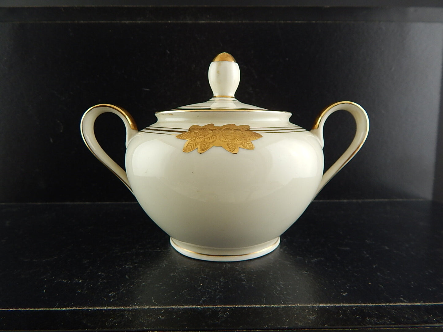 ANTICO SERVIZIO TÈ ART DECO PORCELLANA AVORIO ROSE ORO BAVARIA OSCAR SCHALLER