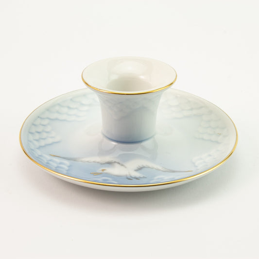 PORTA CANDELA PORCELLANA E ORO ZECCHINO GABBIANI BING&GRONDAHL COPENHAGEN 501