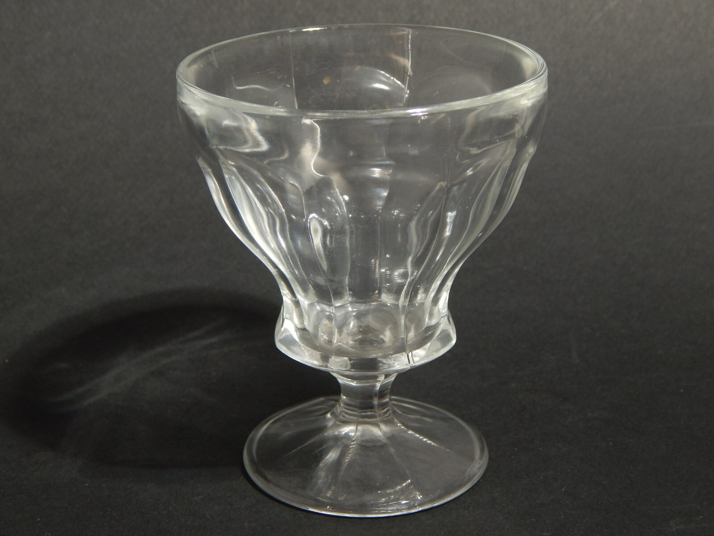 ANTICO ART DECO SET 6 BICCHIERI CALICI VETRO MOLATO