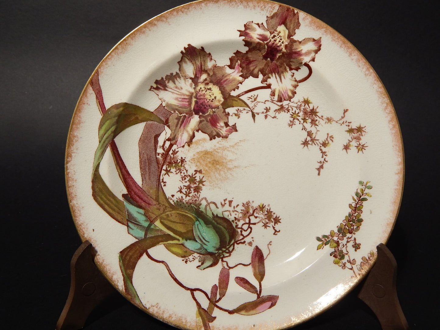 ANTICO ART NOUVEAU PIATTO CERAMICA ALEXANDRIA HOLLINSHEAD&KIRKHAM TUNSTALL X287