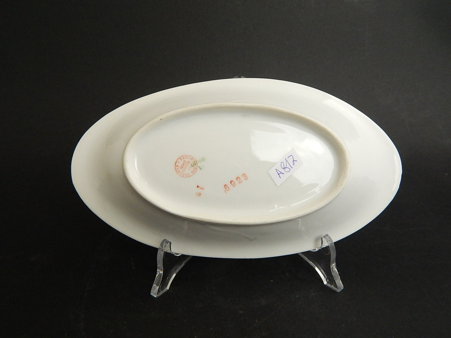 ANTICA RAVIERA VASSOIO PORCELLANA GINORI LIBERTY GHIRLANDE DI ROSE ORO ZECCHINO