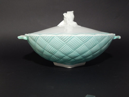 ART DECO CENTROTAVOLA ZUPPIERA BISCOTTIERA CERAMICA GALVANI PORDENONE ANNI '30 ]