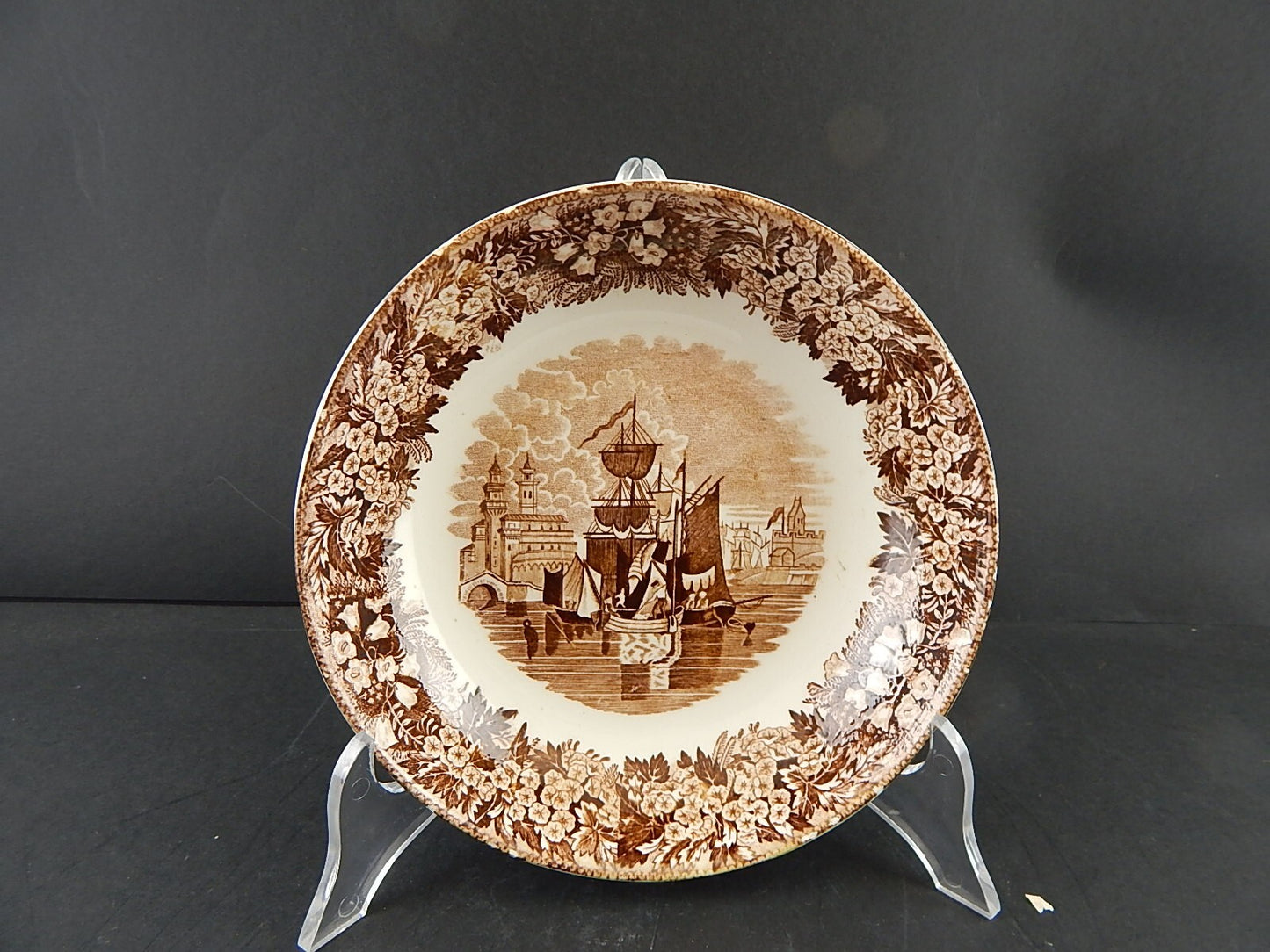 ANTICA CIOTOLA SEMI PORCELLANA RICHARD MILANO DECORO FERRARA META' 800 #9996