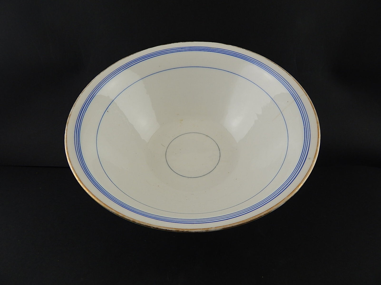 ANTICA FRUTTIERA CENTROTAVOLA PORCELLANA PARIGI BIANCA BLU ORO NAPOLEONE III