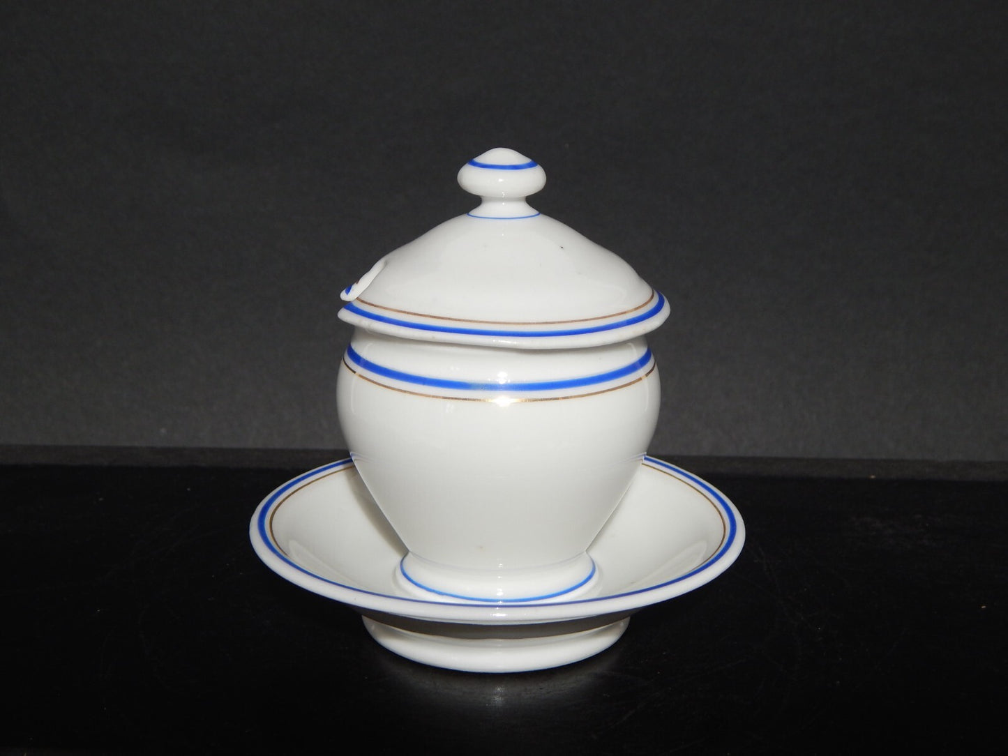 ANTICA SALSIERA MOSTARDIERA IMPERO PORCELLANA GINORI DOCCIA XIX SECOLO