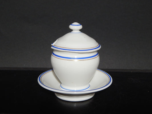 ANTICA SALSIERA MOSTARDIERA IMPERO PORCELLANA GINORI DOCCIA XIX SECOLO