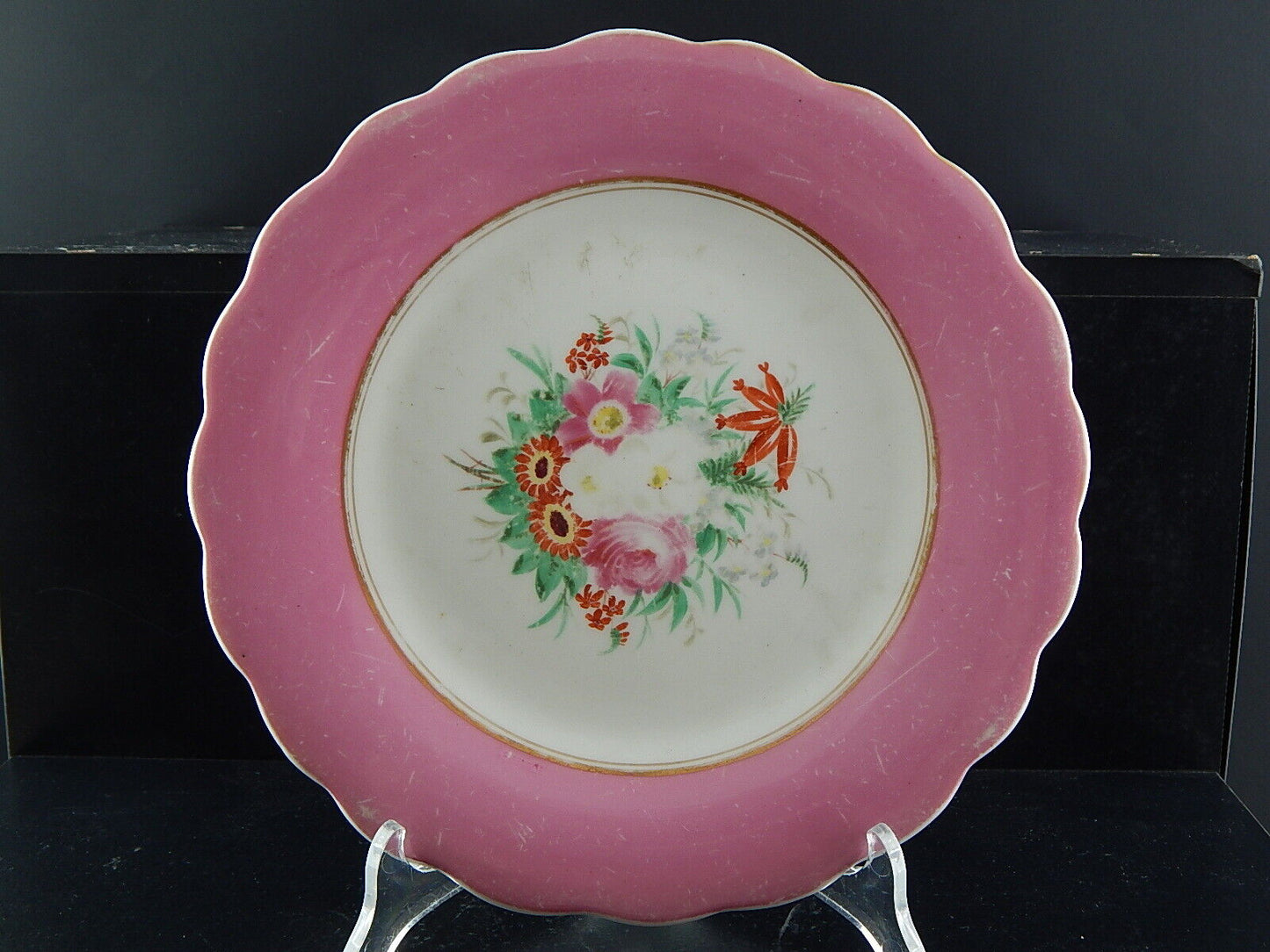 ANTICO PREZIOSO RARO PIATTO PORCELLANA EPOCA LUIGI FILIPPO VECCHIO PARIGI #2923