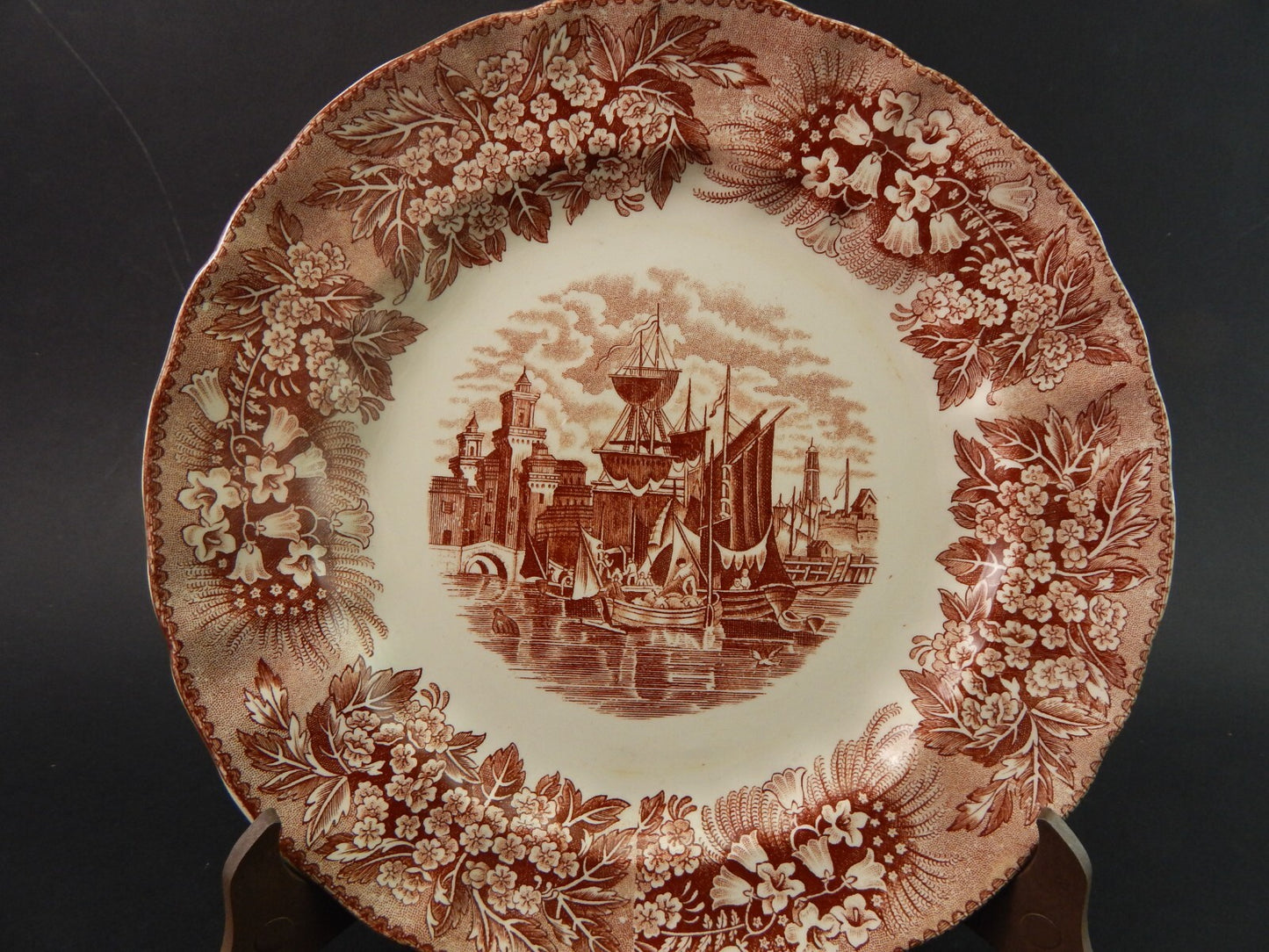 ANTICO PIATTO SEMI PORCELLANA RICHARD CERAMICHE MILANO DECORO FERRARA #1788