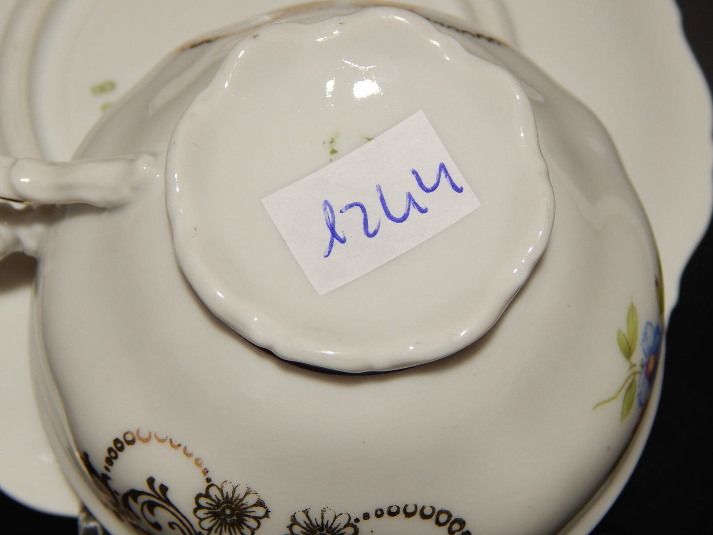 ANTICA TAZZINA CAFFE' PORCELLANA ARABESCHI ORO BAVARIA SELTMANN THERESIA