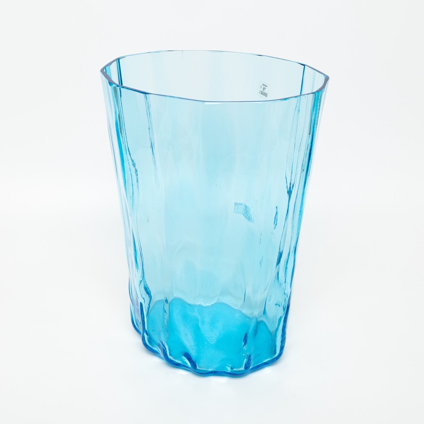 VINTAGE ORIGINALE VASO VETRO SOFFIATO ACQUA MARINA VETRI MURANO AURELIANO TOSO