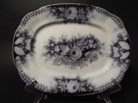 ANTICO RARO VASSOIO CERAMICA DECORO JARDINIERE VILLEROY & BOCH FINE '800