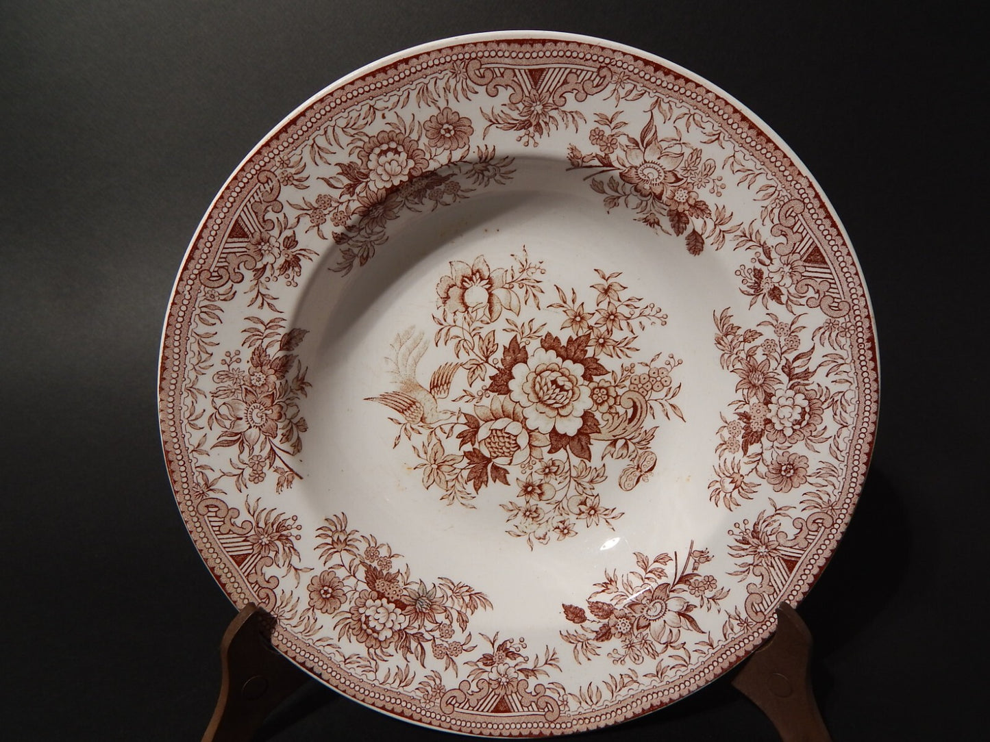 ANTICO 1920 PIATTO FONDO PORCELLANA VILLEROY&BOCH SAAR BASIN ASIATIC PHEASANT ##