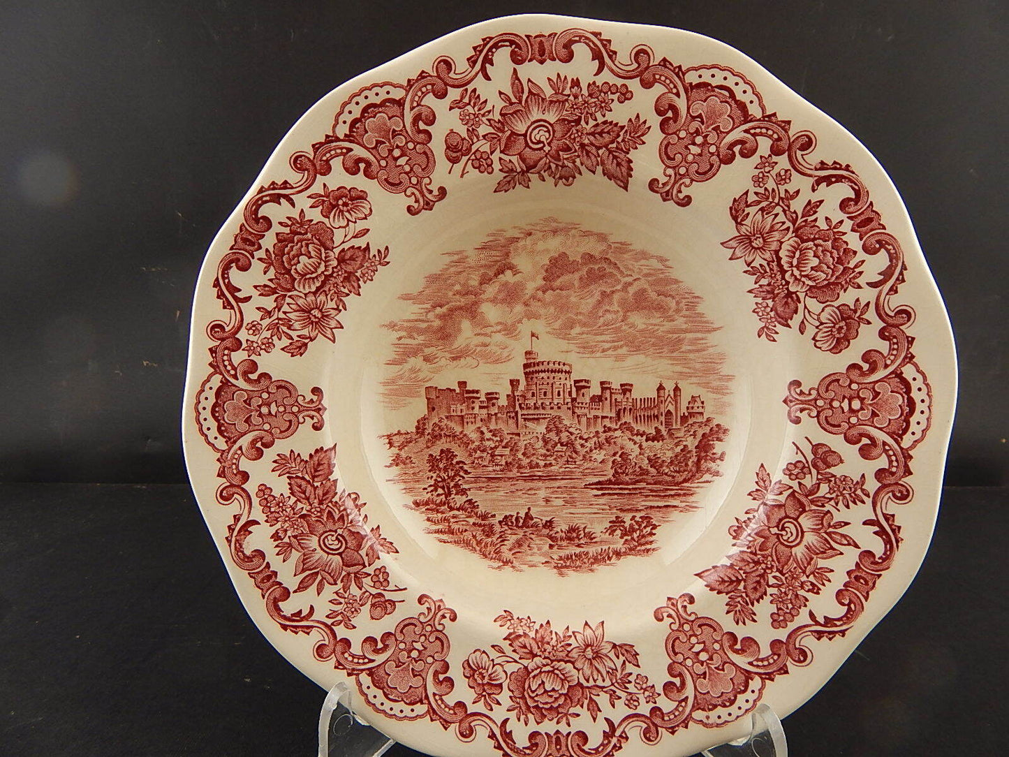 PORCELLANA VINTAGE WEDGWOOD ROYAL HOMES OF BRITAIN WINDSOR CASTLE BIANCO-ROSSO