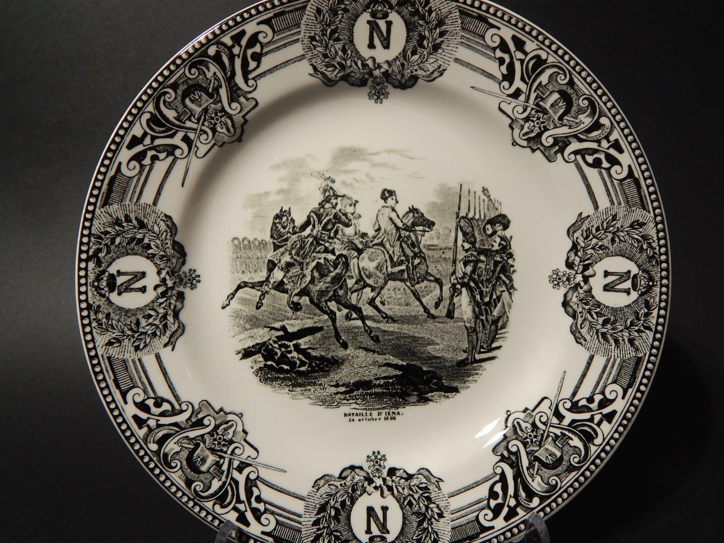 PIATTO CERAMICA BOCH FRERES BELGIUM COLLEZIONE NAPOLEONE BATTAGLIA DI JENA