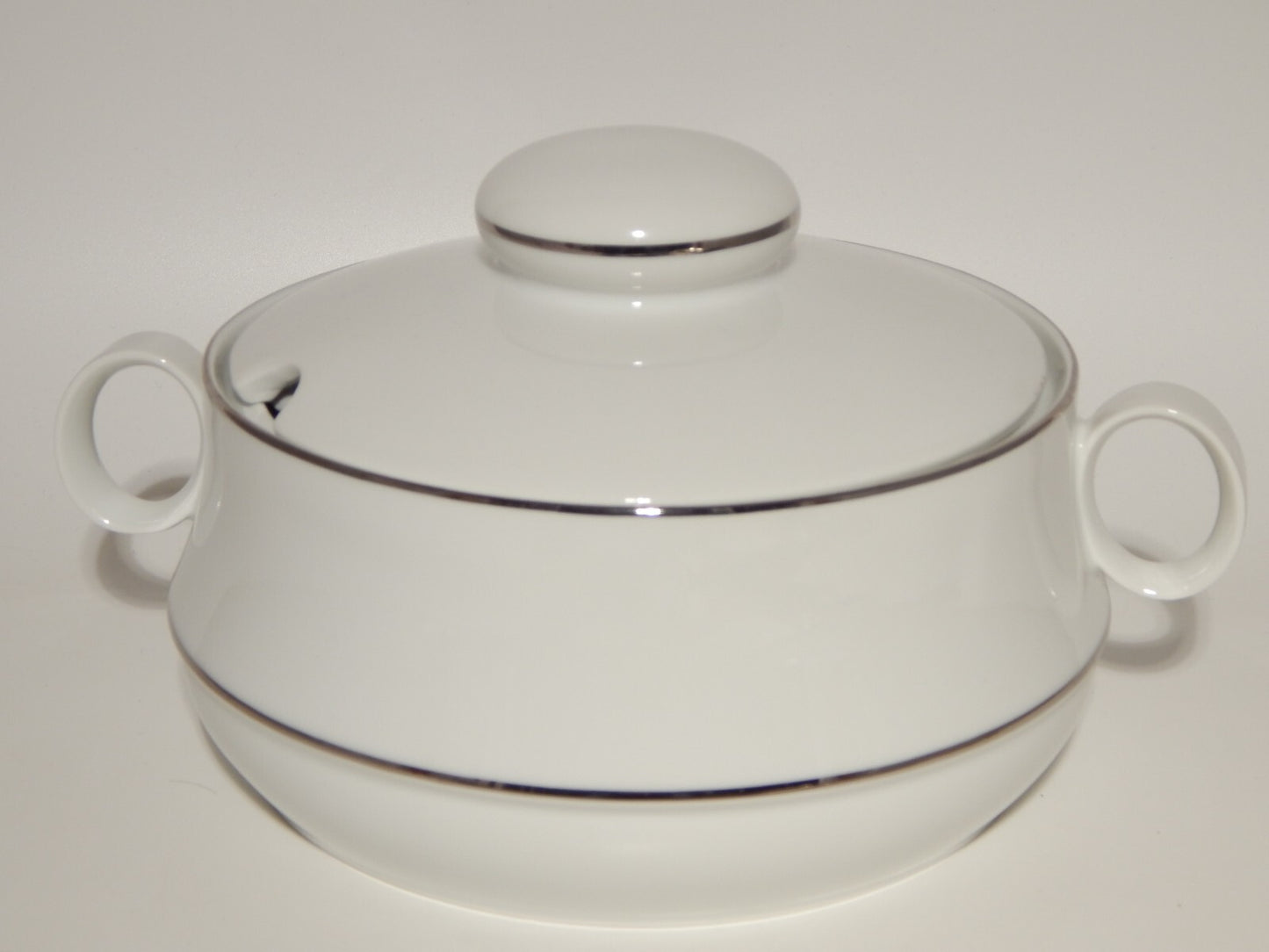 VINTAGE ELEGANTE SERVIZIO TAVOLA PORCELLANA BIANCA E ARGENTO ESCHENBACH IMPERO