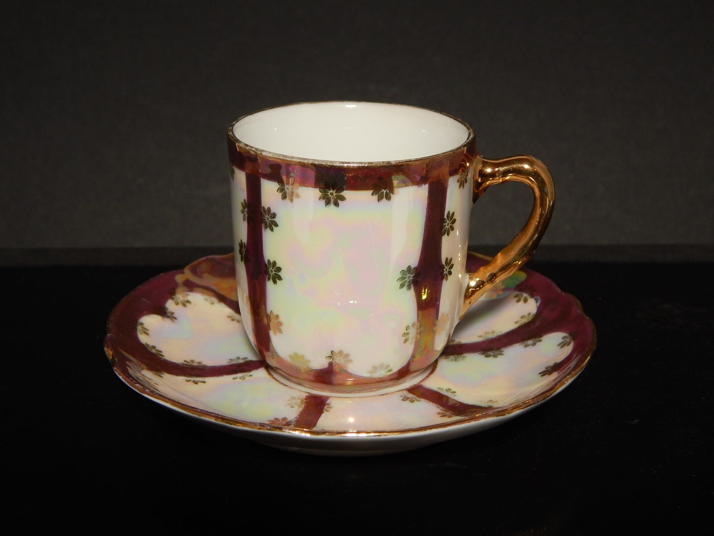 ANTICO LIBERTY SERVIZIO 6 TAZZINE PORCELLANA GINORI 1896-1910 DECORO A LUSTRO