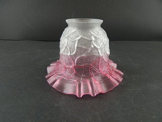 ANTICO EPOCA LIBERTY VETRO SATINATO TULIP PARALUME PER APPLIQUE O LAMPADA A427