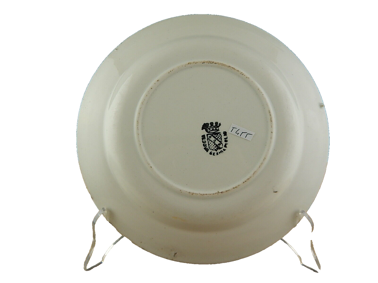 ANTICO PIATTO CERAMICA VEDOVA BESIO&FIGLIO MONDOVI' FINE 800 STAMPA MANO WILLOW