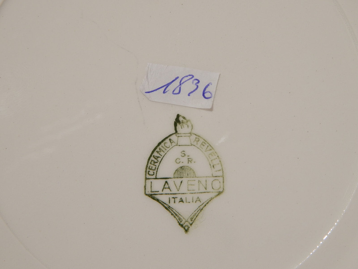 ANTICO ART DECO SERVIZIO TAVOLA 18 PIATTI CERAMICA REVELLI LAVENO FASCIA ARANCIO