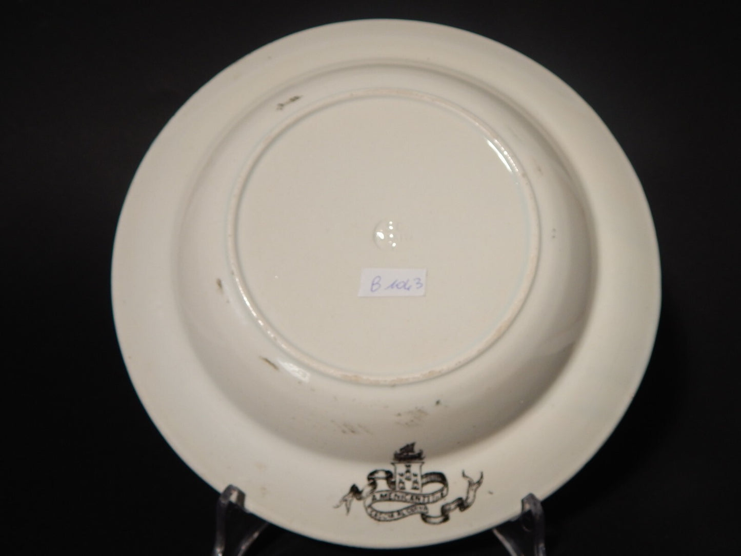 ANTICO RARO PIATTO CACCIA AL CERVO CERAMICA TURRITA LIVORNO MENICANTI FINE 800