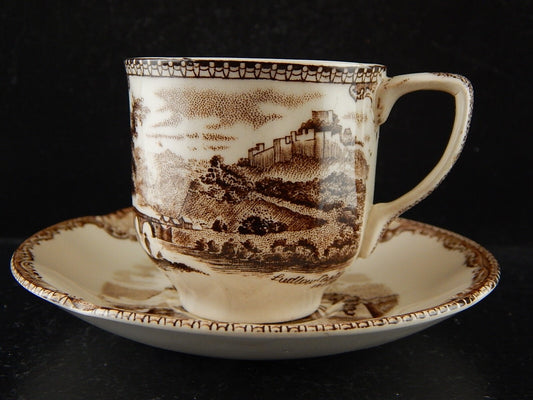 VINTAGE JOHNSON BROS OLD BRITAIN CASTLE TAZZINA CAFFE SEMI-PORCELLANA DIFETTO