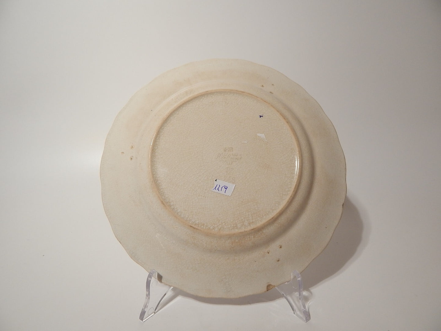 ANTICO RARO PIATTO CERAMICA RORSTRAND DISEGNO ASIATIC PHEASANT VIOLA FINE 1800