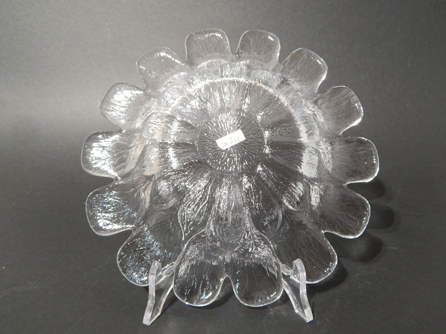 HOLMEGAARD CENTROTAVOLA IN VETRO PORTA CANDELA MARGHERITA VINTAGE ANNI 70 #711