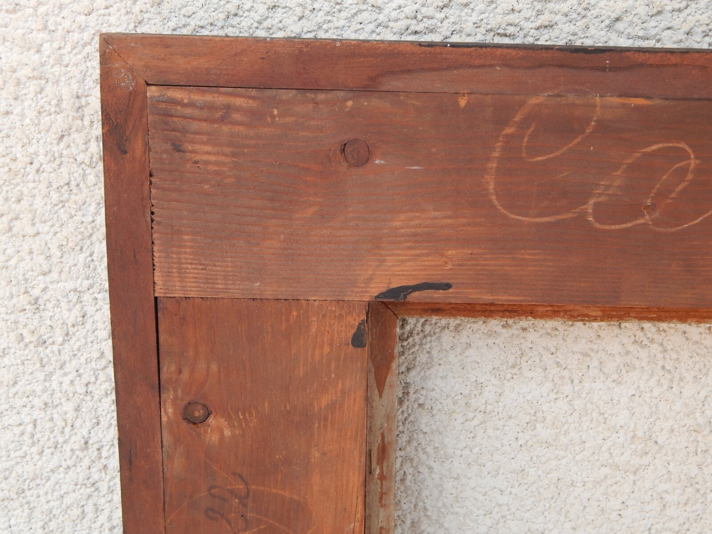 ANTICA IMPORTANTE GRANDE CORNICE LEGNO GHIOSCE' PERIODO ART DECO #791