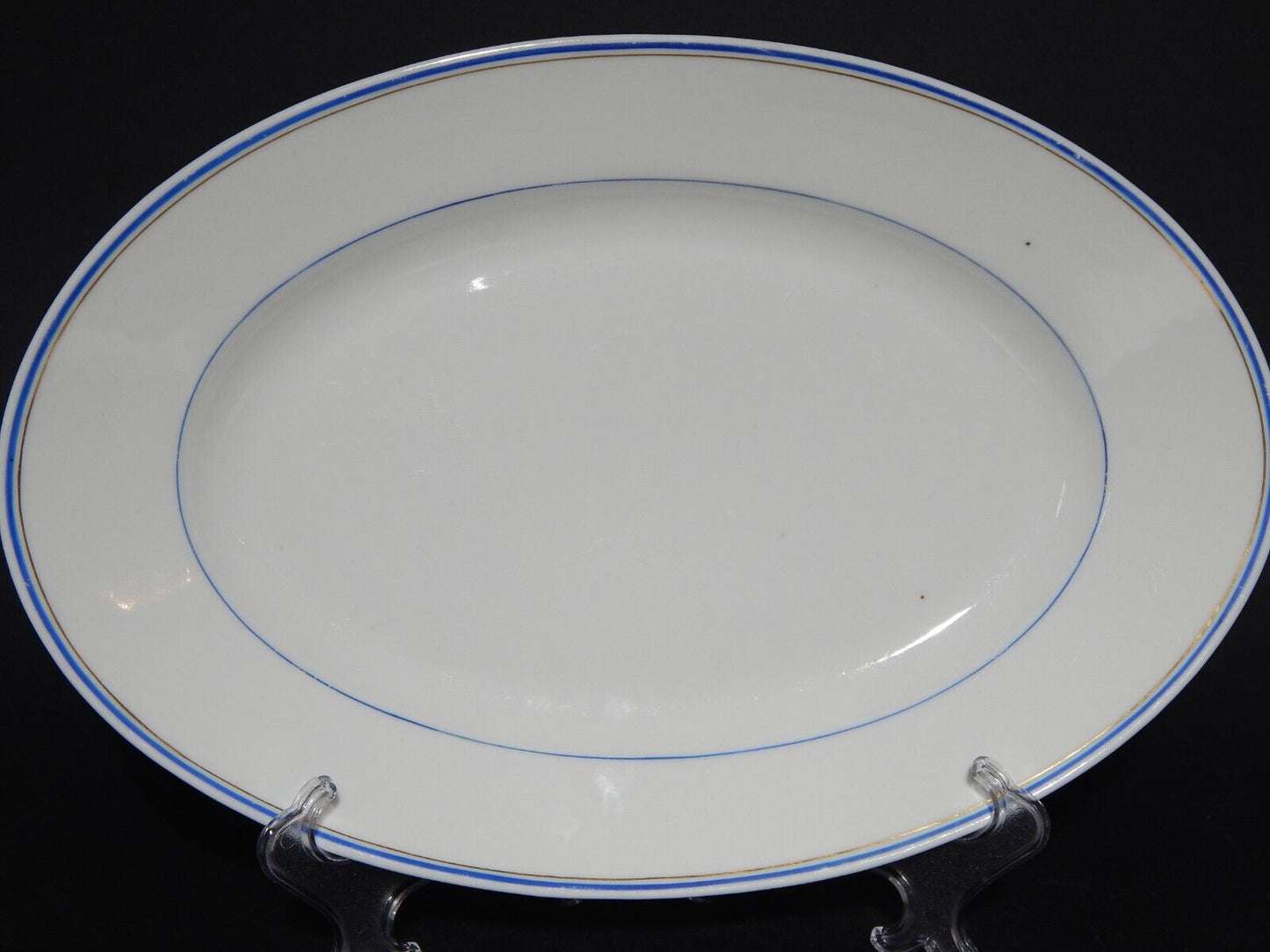 ANTICO VASSOIO OVALE PIATTO PORTATA IMPERO PORCELLANA GINORI DOCCIA XIX SECOLO
