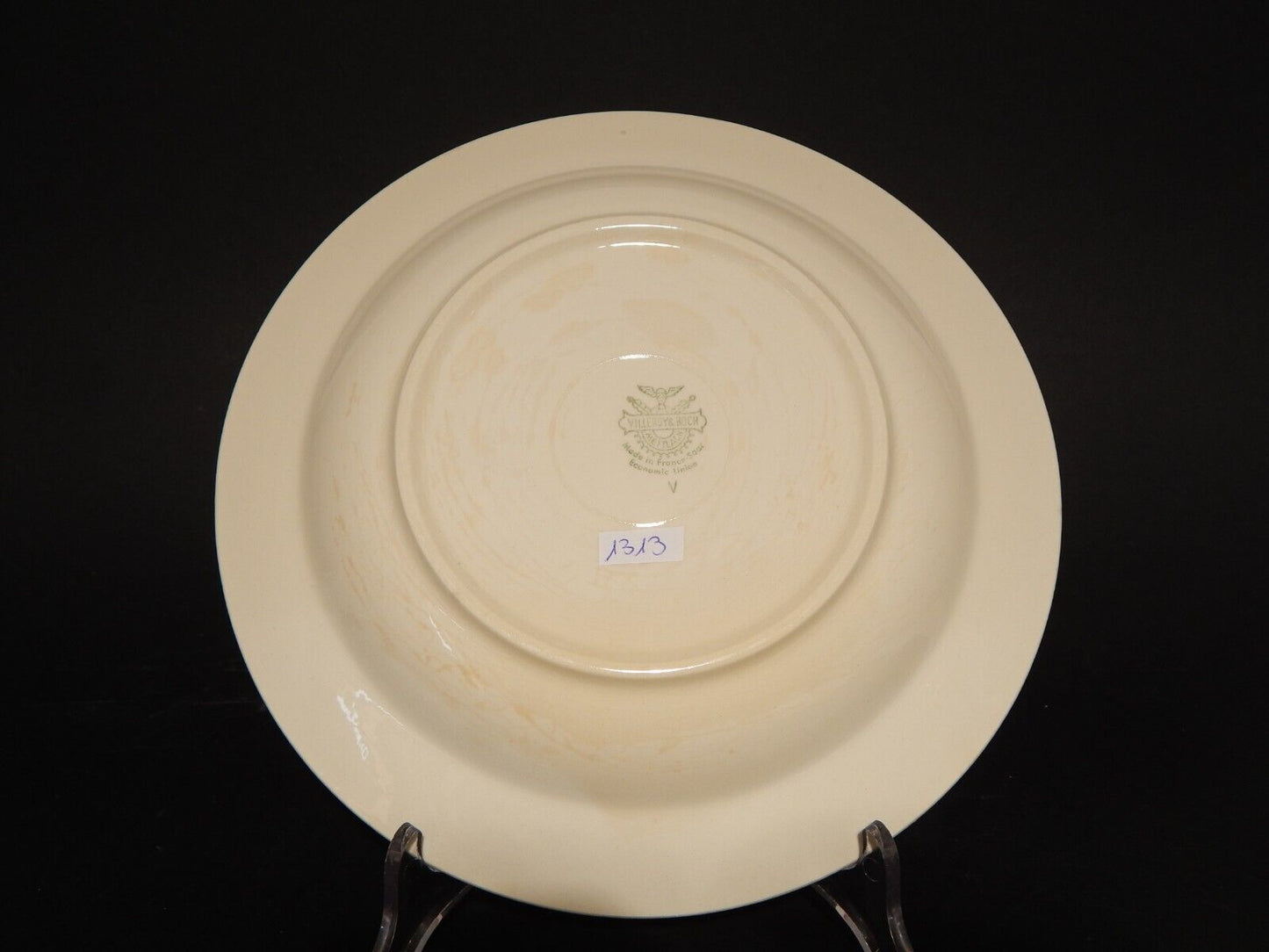 MODERNARIATO DEL 1946 VILLEROY&BOCH METTLACH PIATTO FONDO CERAMICA FASCIA VERDE