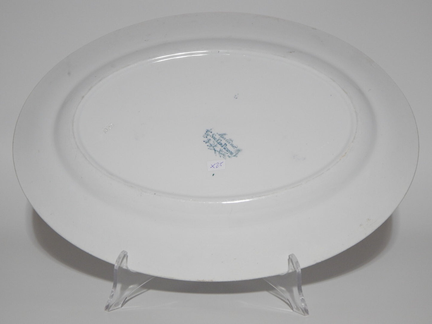 ANTICO RARO GRANDE VASSOIO OVALE CERAMICA RICHARD MILANO FINE 800 DEC. MATTINO