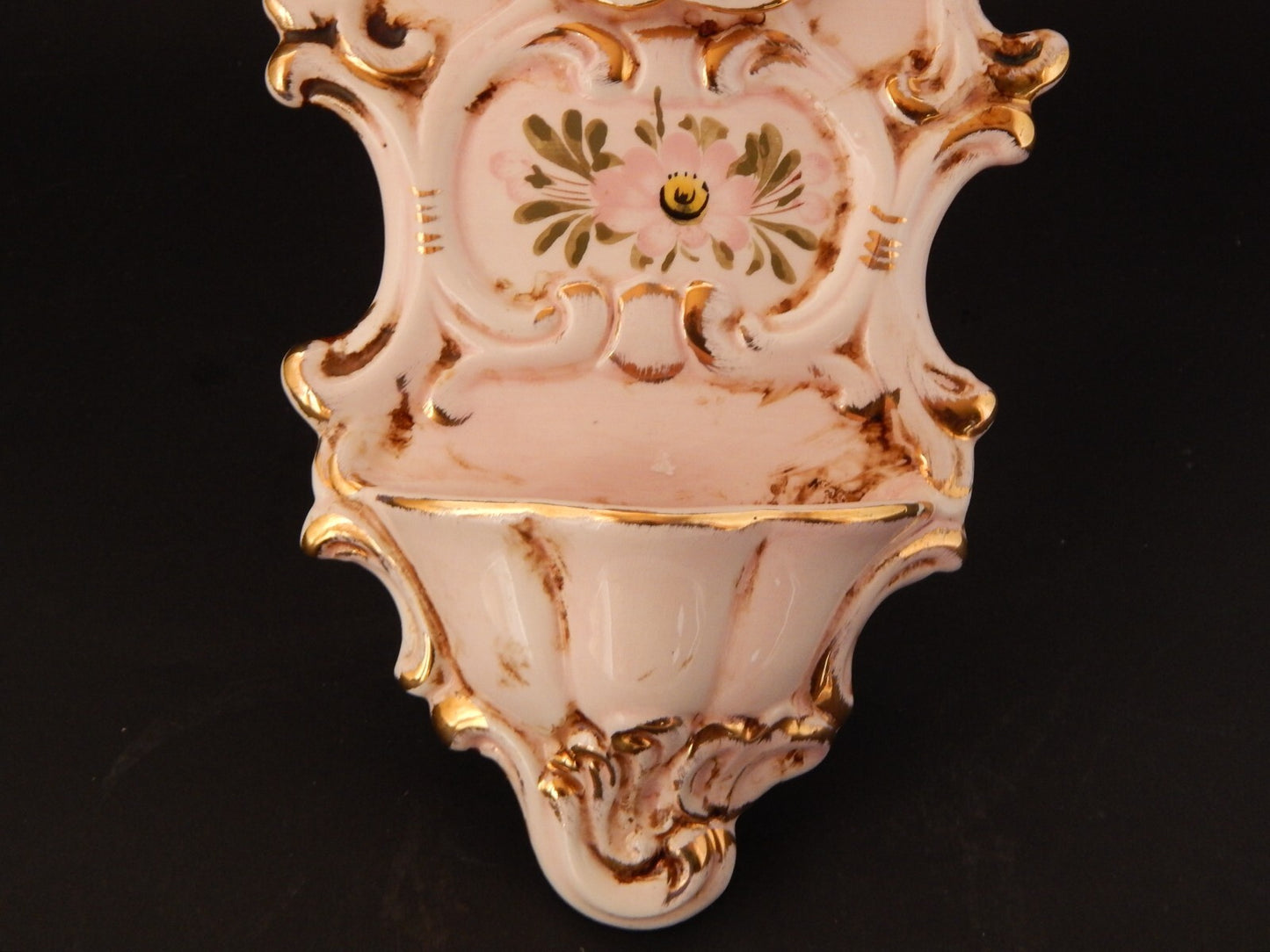 ARTE SACRA ANTICA RARA PREZIOSA ACQUASANTIERA CERAMICA MAIOLICA DI NOVE