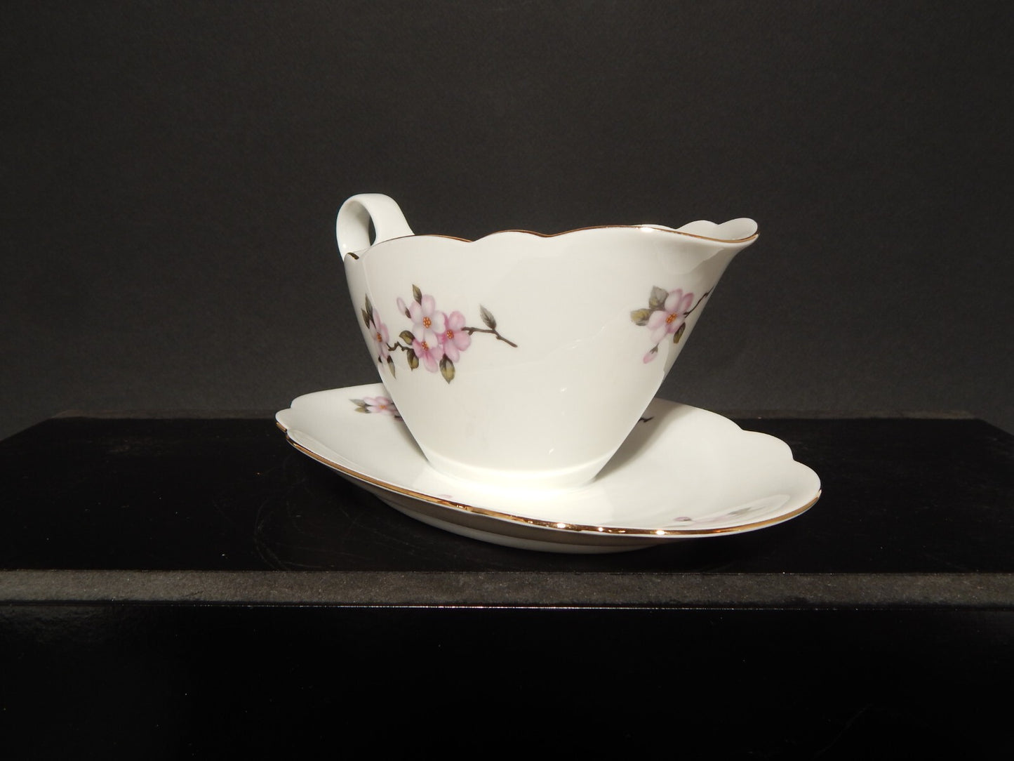 VINTAGE SALSIERA PORCELLANA SELTMANN WEIDEN BAVARIA FIORI DI PESCO #