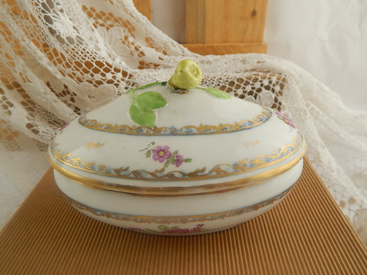 ANTICO PREZIOSO COFANETTO PORCELLANA IMPERO MARCHIO VIENNA BEE HIVE INIZIO 800