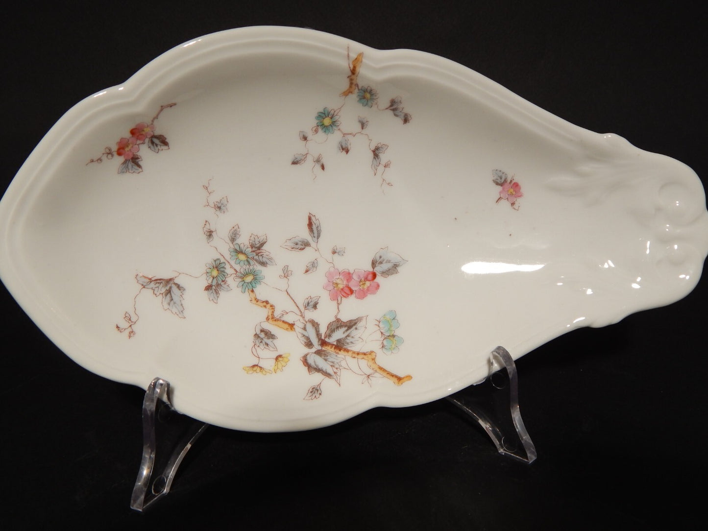 ANTICA RARA RAVIERA PIATTO CONCHIGLIA PORCELLANA GINORI FINE 800 RAMO FIORITO