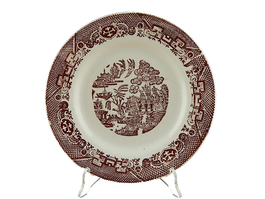 ANTICO PIATTO CERAMICA VEDOVA BESIO&FIGLIO MONDOVI' FINE '800 STAMPA MANO WILLOW