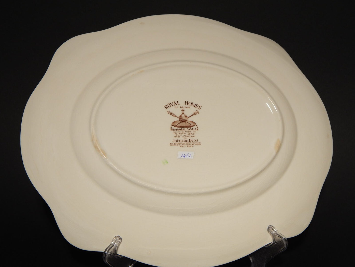 ANTICO VASSOIO PORCELLANA JOHNSON BROS ROYAL HOMES OF BRITAIN BALMORAL CASTLE #