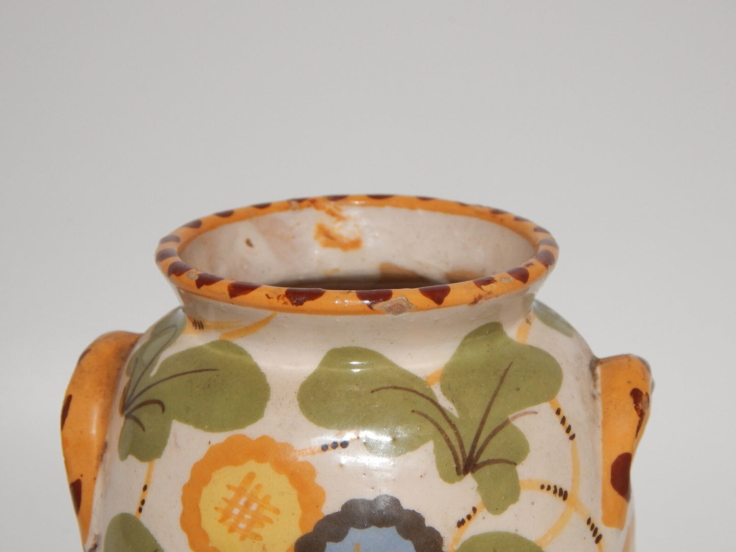 ANTICO ALBARELLO VASO MAIOLICA PROBABILE CERAMICA CANTAGALLI FIRENZE FINE 800