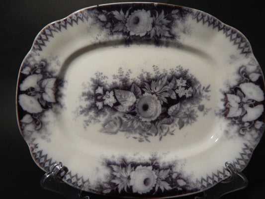 ANTICO RARO VASSOIO CERAMICA DECORO JARDINIERE VILLEROY & BOCH FINE '800