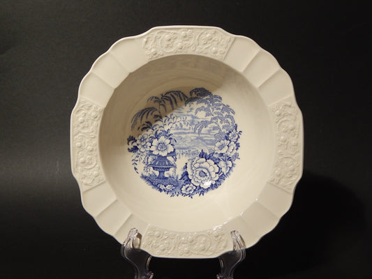 ANTICA FRUTTIERA CERAMICA MYOTT SON STAFFORDSHIRE ENGLAND BANFF BIANCO BLU